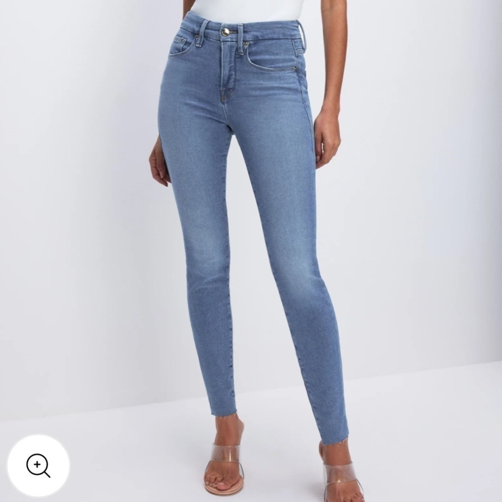 Good American Good Legs Skinny Jeans Raw Hem